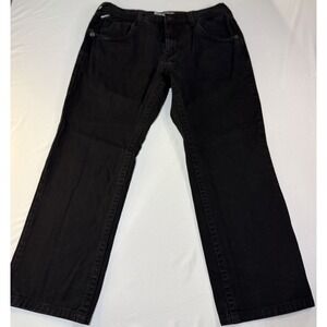 Vintage Enyce Jeans Men's 38 Black Wide Leg Baggy Denim Pants Y2K Skater Grunge‎